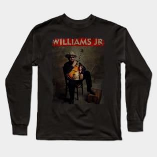 TEXTURE ART- Hank Williams Jr. - RETRO STYLE 1 Long Sleeve T-Shirt